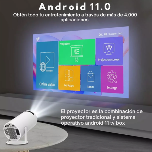 Proyector Led HY300 Tv Box Android
